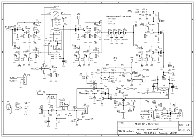 Mono Band Radio Bitx new version - YE3CIF